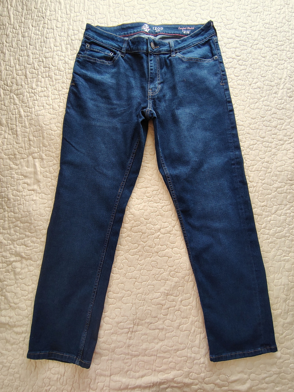 Izod Men's Dark Blue  Straight Jeans Size 32 X 30.